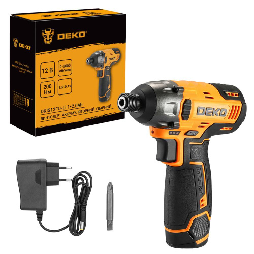 Винтоверт аккумуляторный ударный DEKO DKIS12FU-Li, 12В, 1х2.0Ач по ценам производителя в Москве с доставкой по всей России