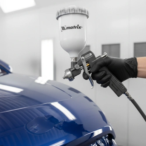 Набор пневмоинструмента, 5 предметов, быстросъемное соединение, краскораспылитель с верхним бачком Matrix по ценам производителя в Москве с доставкой по всей России