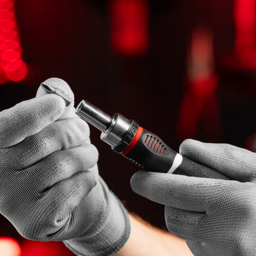 Отвертка реверсивная, набор бит, 12 шт, CrV Matrix по ценам производителя в Москве с доставкой по всей России