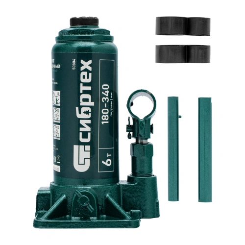 Домкрат гидравлический бутылочный, 6 т, 180-340 мм Сибртех по ценам производителя в Москве с доставкой по всей России