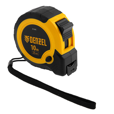 Рулетка 10м х 25мм, двухкомп. корпус, кнопка-пауза Denzel купить в Москве с доставкой по всей России | ProtosMarket.ru