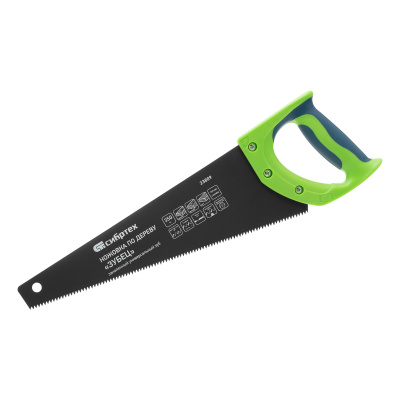 Ножовка по дереву "Зубец", 350 мм, 7-8 TPI, каленый зуб 2D, защитное покрытие, двухкомпонентная рукоятка Сибртех по ценам производителя в Москве с доставкой по всей России