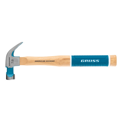 Молоток-гвоздодер, 200 г, угол 45, магнит, обрезиненная рукоятка American hickory GROSS по ценам производителя в Москве с доставкой по всей России
