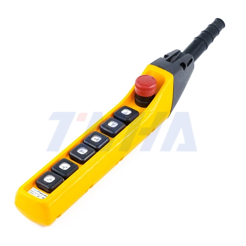 Пульт управления 6 кнопками, 2 кнопки две скорости, 4 кнопки - 1 скорость, стоп, ключ, старт, для кран балки, IP55 купить в Москве с доставкой по всей России | ProtosMarket.ru