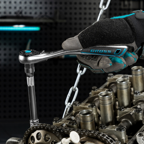 Набор торцевых головок, трещотка 120 зубьев, 3/8", CrV, 12 предметов Gross по ценам производителя в Москве с доставкой по всей России