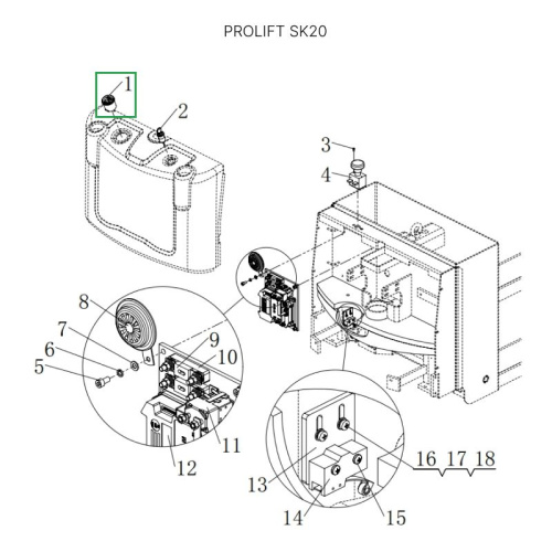 Счетчик моточасов c индикатором заряда для штабелеров SDR/SDK 1,5-2 т, для тележек SK20 по ценам производителя в Москве с доставкой по всей России