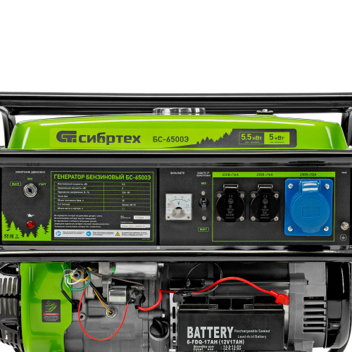 Генератор бензиновый БС-6500Э, 5.5 кВт, 230В, четырехтактный, 25 л, электростартер Сибртех по ценам производителя в Москве с доставкой по всей России