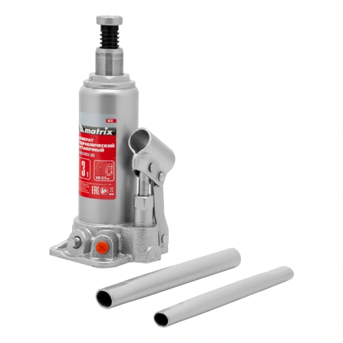 Домкрат гидравлический бутылочный, 3 т, высота подъема 194-372 мм, в пластиковый кейсе Matrix купить в Москве с доставкой по всей России | ProtosMarket.ru