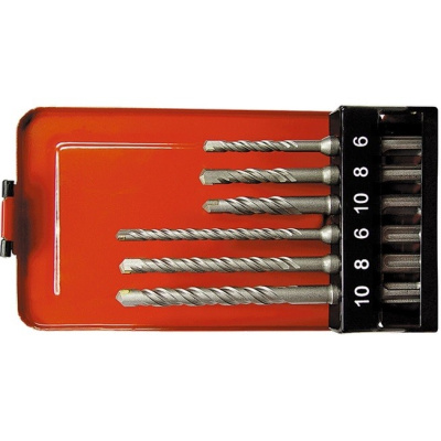 Набор буров по бетону, 6-8-10 х 110.6-8-10 х 160 мм, 6 шт, в пластиковой коробке, SDS Plus Matrix по ценам производителя в Москве с доставкой по всей России