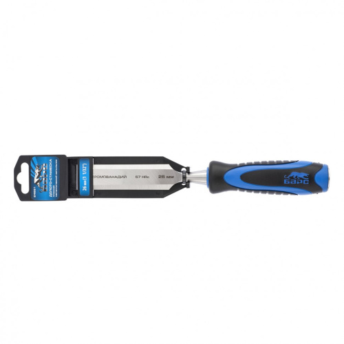 Долото-стамеска, плоская, 26 мм, двухкомпонентная рукоятка, металлический затыльник Барс по ценам производителя в Москве с доставкой по всей России