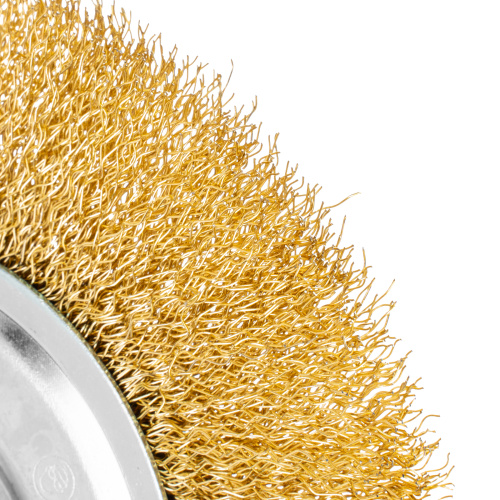 Щетка для УШМ, 150 мм, М14, плоская, латунированная витая проволока Matrix по ценам производителя в Москве с доставкой по всей России