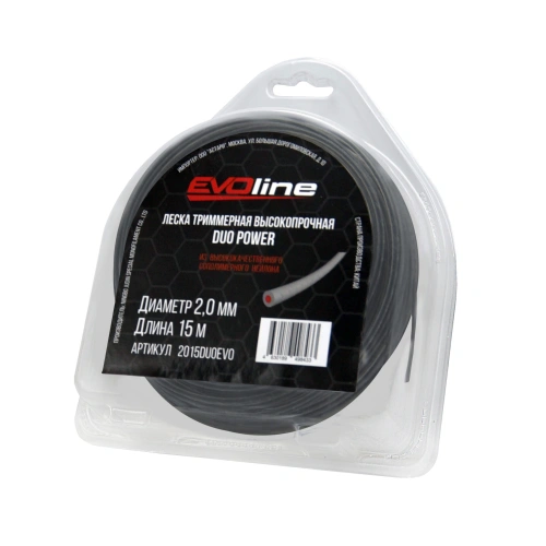 Леска (корд) триммерная EVOline DUO POWER (2.0 мм, 15 метров) купить в Москве с доставкой по всей России | ProtosMarket.ru