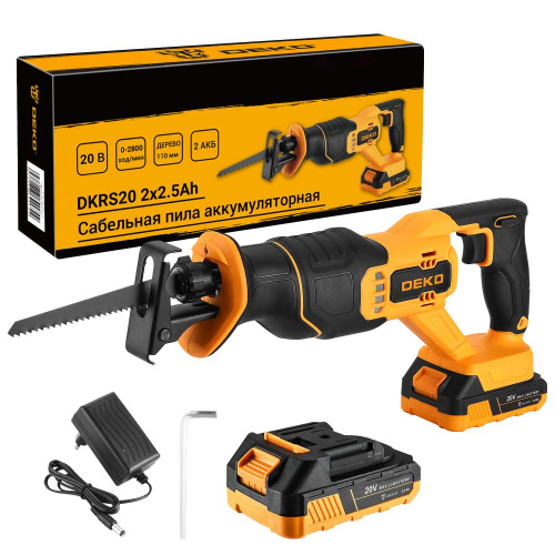 Сабельная пила аккумуляторная DEKO DKRS20, 20В, 2х2.5Ач по ценам производителя в Москве с доставкой по всей России