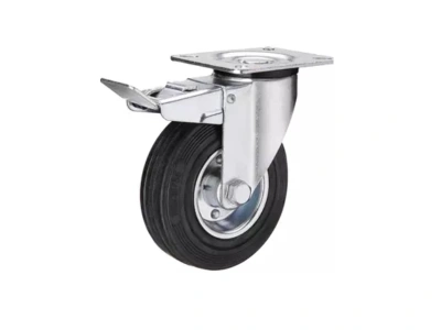 Колесо поворотное усиленное резина SRCB 97 80 мм с тормозом купить в Москве с доставкой по всей России | ProtosMarket.ru