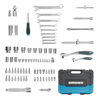 Набор инструментов, 1/4", 1/2", CrV, 120 зубьев, 82 предмета Gross по ценам производителя в Москве с доставкой по всей России