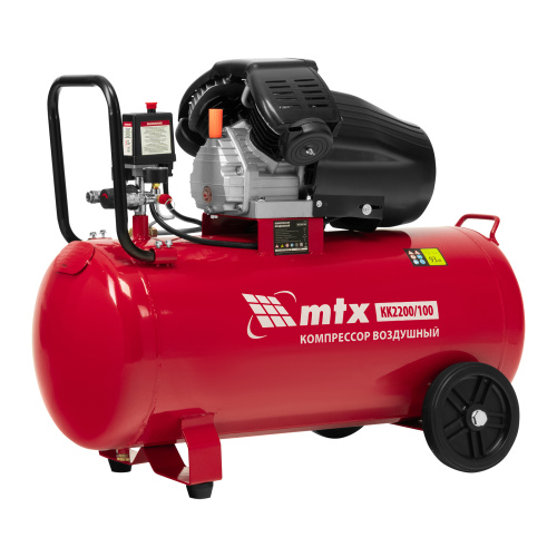 Компрессор воздушный КК-2200/100, 2,2 кВт, 350 л/мин, 100 л, прямой привод, масляный MTX по ценам производителя в Москве с доставкой по всей России