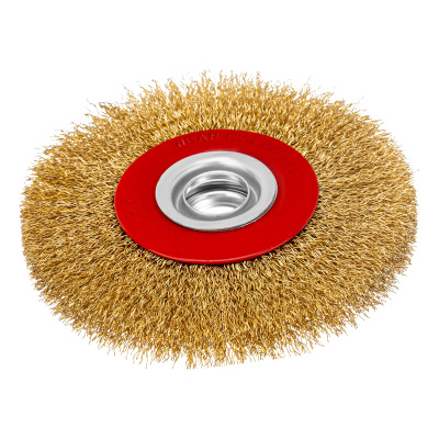 Щетка для точила, 125 мм, посадка 20 мм, плоская, латунированная витая проволока Matrix по ценам производителя в Москве с доставкой по всей России