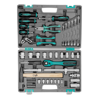 Набор инструментов, 1/2", Cr-V, S2, усиленный кейс, 58 предметов Stels по ценам производителя в Москве с доставкой по всей России