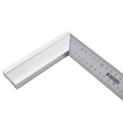 Угольник стальной 300 мм, нержавеющая сталь, градуировка, алюминиевое основание Denzel по ценам производителя в Москве с доставкой по всей России