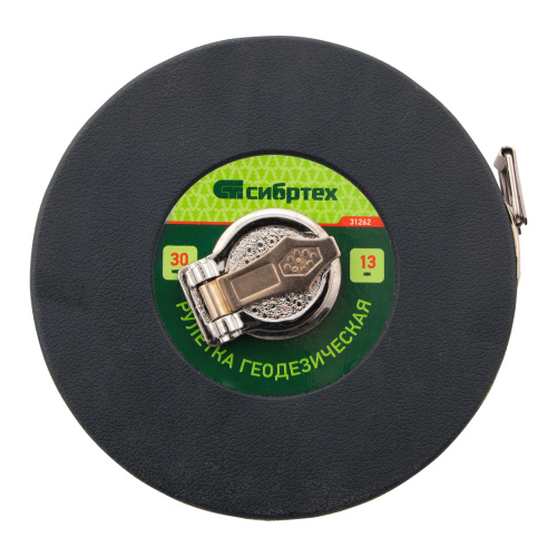 Рулетка геодезическая 30 м х 13 мм, закрытый корпус, фибергласовая лента Сибртех по ценам производителя в Москве с доставкой по всей России