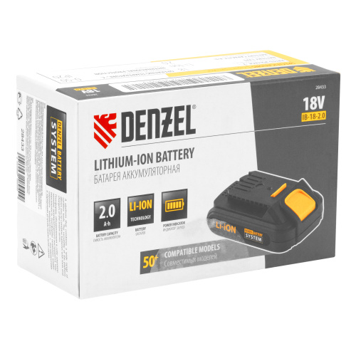 Батарея аккумуляторная IB-18-2.0, Li-Ion, 18 В, 2.0 А/ч Denzel по ценам производителя в Москве с доставкой по всей России