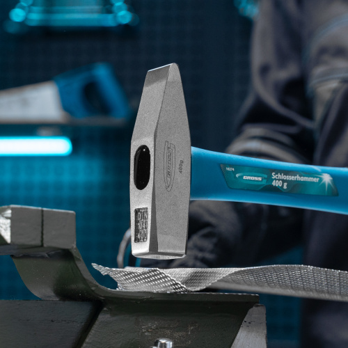 Молоток слесарный, 400 г, квадратный боек, фибергласовая обрезиненная рукоятка Gross по ценам производителя в Москве с доставкой по всей России