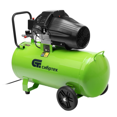 Компрессор воздушный КК-2200/100, 2,2 кВт, 350 л/мин, 100 л, прямой привод, масляный Сибртех по ценам производителя в Москве с доставкой по всей России