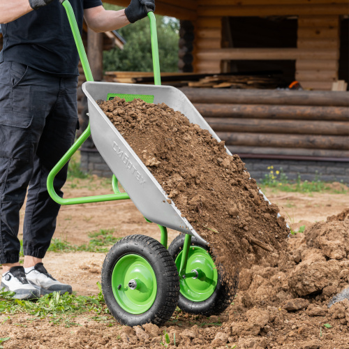 Тачка садовая, 2-х колесная, грузоподъемность 120 кг, объем 65 л Сибртех по ценам производителя в Москве с доставкой по всей России