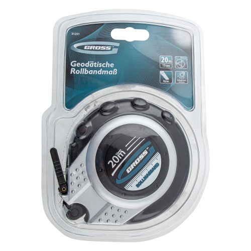 Рулетка геодезическая 20 м х 13 мм, закрытый корпус, металлическая лента, нейлон Gross по ценам производителя в Москве с доставкой по всей России