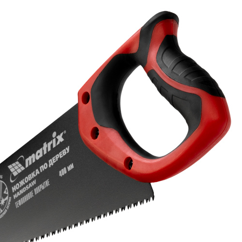 Ножовка по дереву, 400 мм, 7-8 TPI, зуб-3D, каленый зуб, тефлоновое покрытие полотна, двухкомпонентная рукоятка Matrix по ценам производителя в Москве с доставкой по всей России