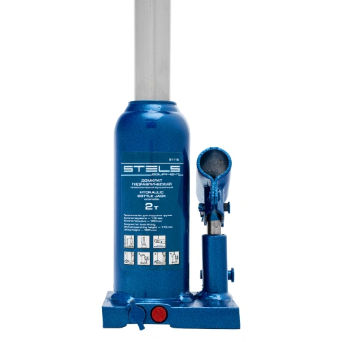 Домкрат гидравлический бутылочный телескопический, 2 т, H подъема 170-380 мм Stels по ценам производителя в Москве с доставкой по всей России