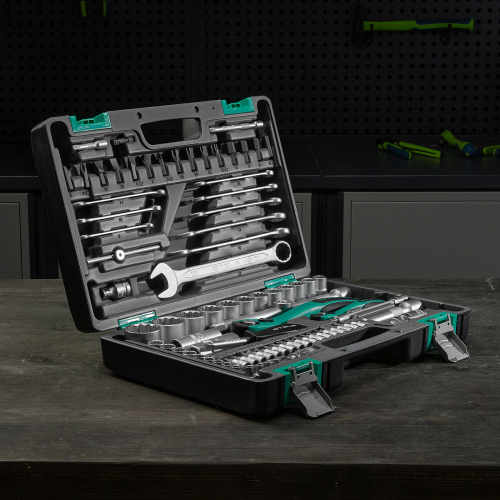 Набор инструментов 1/2", 1/4", CrV, 12 гранные головки, пластиковый кейс, 82 предмета Stels по ценам производителя в Москве с доставкой по всей России