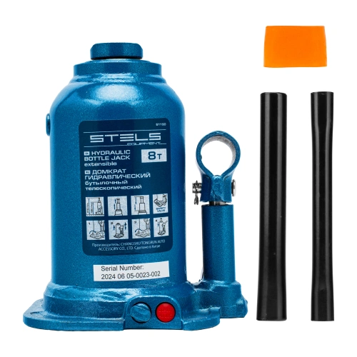 Домкрат гидравлический бутылочный телескопический, 8 т, подъем 180-410 мм Stels по ценам производителя в Москве с доставкой по всей России
