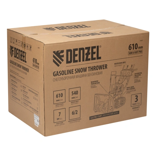 Бензиновая снегоуборочная машина SBM 610DT PRO, 212cc, гусеницы, эл.старт, блок. дифф. Denzel по ценам производителя в Москве с доставкой по всей России