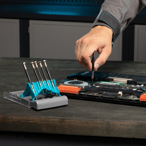 Набор отверток для точной механики, CrMo, металлические обрезиненные рукоятки, 6 шт, бокс трансформер Gross по ценам производителя в Москве с доставкой по всей России