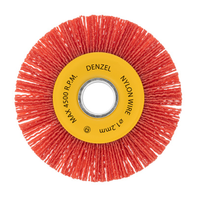 Щетка для УШМ, 125 мм, Плоская, нейлоновая щетина, посадка 22,2 мм Denzel по ценам производителя в Москве с доставкой по всей России