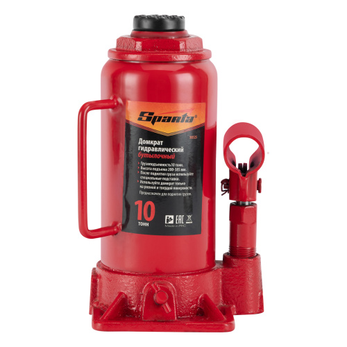 Домкрат гидравлический бутылочный, 10 т, h подъема 200-385 мм Sparta по ценам производителя в Москве с доставкой по всей России