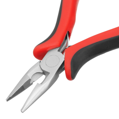 Длинногубцы прямые Mini, 130 мм, никелированные, авторазжим, двухкомпонентные рукоятки Matrix по ценам производителя в Москве с доставкой по всей России