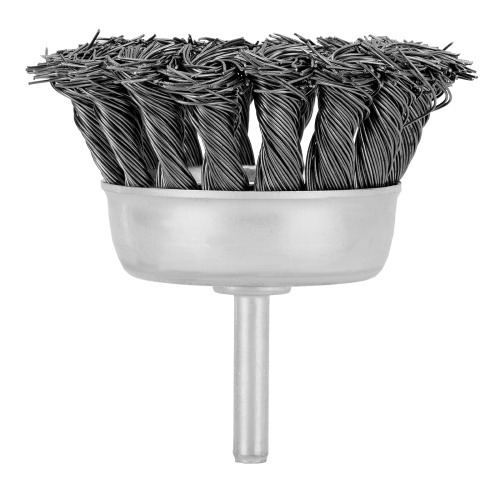 Щетка для дрели, 75 мм, "чашка" со шпилькой, крученая металлическая проволока Matrix по ценам производителя в Москве с доставкой по всей России