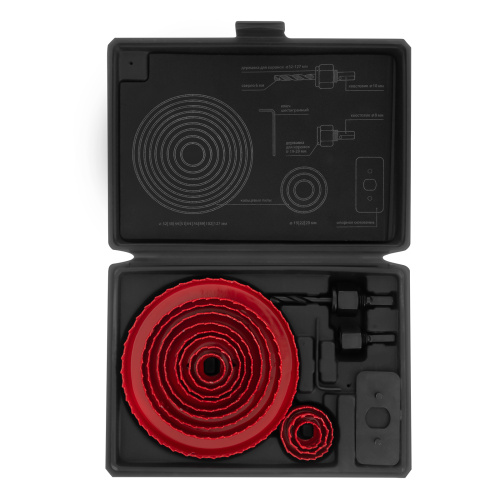 Набор кольцевых пил по дереву, 19-127 мм, 12 предметов Matrix по ценам производителя в Москве с доставкой по всей России