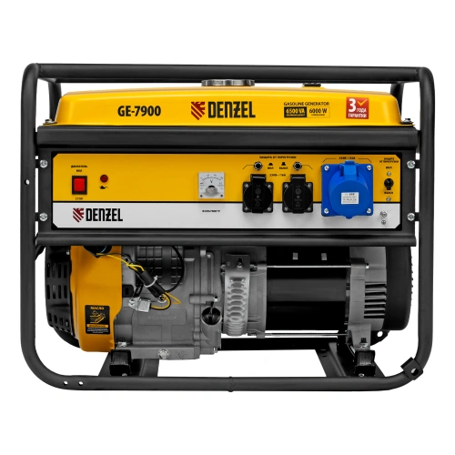 Генератор бензиновый GE 7900, 6.5 кВт, 220 В/50 Гц, 25 л, ручной пуск Denzel по ценам производителя в Москве с доставкой по всей России