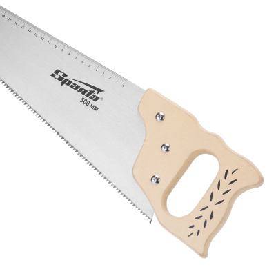 Ножовка по дереву, 400 мм, 7-8 TPI, каленый зуб, линейка, деревянная рукоятка Sparta по ценам производителя в Москве с доставкой по всей России
