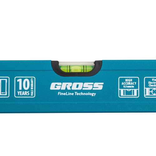 Уровень алюминиевый усиленный, 600 мм, 3 глазка Gross по ценам производителя в Москве с доставкой по всей России