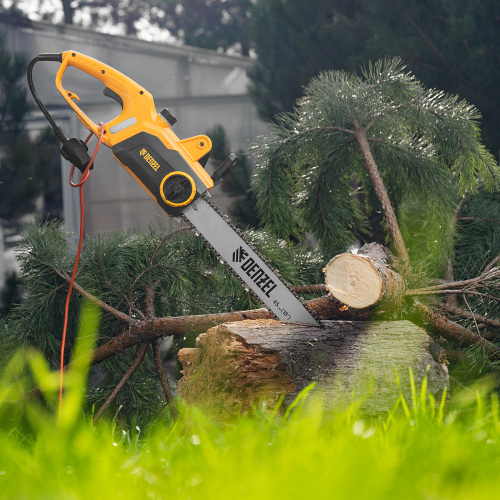 Пила цепная электрическая EDS-2200P, 2.2 кВт,поперечная, шина 45 см, шаг 3/8, паз 1.3 мм, 63 звена Denzel по ценам производителя в Москве с доставкой по всей России