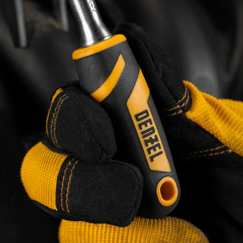 Ключ-трещотка 1/4", 90 зубьев, с быстрым сбросом, CrV Denzel по ценам производителя в Москве с доставкой по всей России