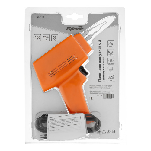 Паяльник импульсный с петлеобразным жалом, 100 Вт, 220 В Sparta по ценам производителя в Москве с доставкой по всей России