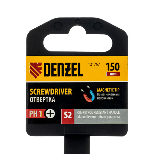 Отвертка, PH1х150 мм, S2, 3к рукоятка Denzel по ценам производителя в Москве с доставкой по всей России