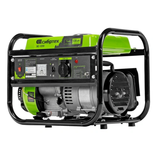 Генератор бензиновый БС-1200, 1 кВт, 230 В, четырехтактный, 5.5 л, ручной стартер Сибртех по ценам производителя в Москве с доставкой по всей России