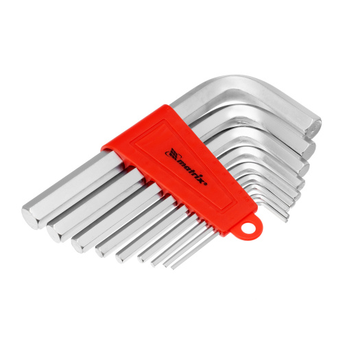 Набор ключей имбусовых HEX, 2-12 мм, CrV, 9 шт, короткие с сатинированным покрытием Matrix по ценам производителя в Москве с доставкой по всей России