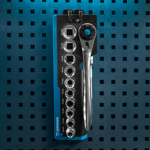 Набор торцевых головок, трещотка 120 зубьев, 1/2", CrV, 12 предметов Gross по ценам производителя в Москве с доставкой по всей России